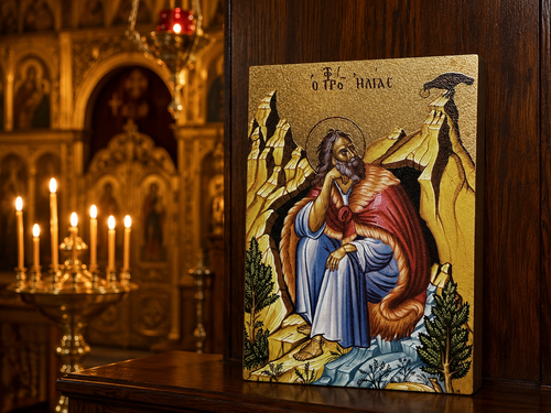 Icon of Elijah in the Wilderness