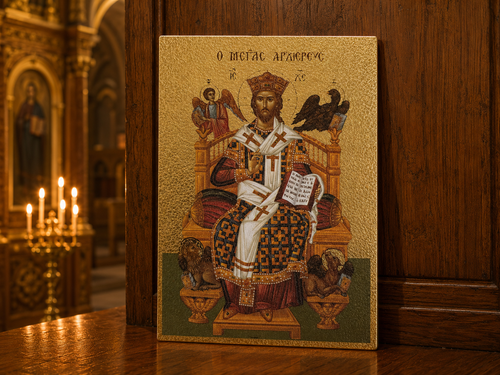 Icon of Jesus sitting on The Throne